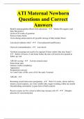 ATI Maternal Newborn Questions and Correct Answers