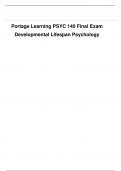 2022/ 2023 Portage Learning PSYC 140 Module 1 - 8 Exams & Final Exam Developmental Lifespan Psychology 