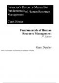 Fundamentals of Human Resource Management  5th Edition By  Gary Dessler (Instructor Manual with Case Notes)