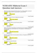 NURS 6551 Midterm Exam 1- Question And Answers