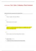 UNV 104 week 3 Part 1 Quiz: Critiquing a Thesis Statement