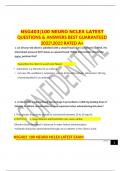 NSG403|100 NEURO NCLEX LATEST QUESTIONS & ANSWERS BEST GUARANTEED 20222023 RATED A+