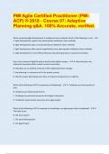 PMI Agile Certified Practitioner (PMI-ACP) ® 2018 - Course 07: Adaptive Planning q&A. 100% Accurate, verified.