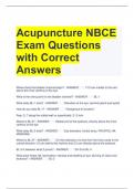 Acupuncture NBCE Exam Questions with Correct Answers 