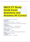 NBCE PT Study Guide Exam Questions and Answers All Correct 