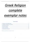 Greek Religion Complete full set of notes alongside Work Booklet with answers, scholarship and exemplar essay plans