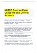 NCTRC Practice Exam Questions and Correct Answers 