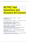 NCTRC Test Questions and Answers All Correct 