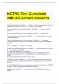 NCTRC Test Questions with All Correct Answers 