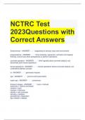 NCTRC Test 2023 Questions with Correct Answers 