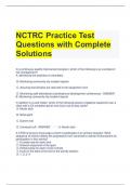 NCTRC Practice Test Questions with Complete Solutions 