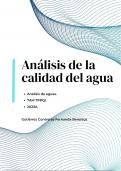 Análisis de la calidad del agua Investigacion