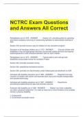 Bundle For NCTRC 2023 Exam Questions and Answers All Correct