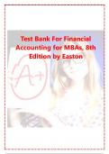 Test Bank For Financial Accounting for MBAs, 8th Edition by Easton