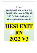  HESI EXIT RN 2022 V3 160 Questions