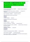 PHARM- AMCB/NCC Test Questions With Correct Answers