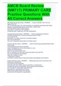 AMCB Board Review (NM717) PRIMARY CARE Practice Questions With All Correct Answers