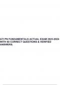 ATI PN FUNDAMENTALS ACTUAL EXAM 2023-2024 WITH 60 CORRECT QUESTIONS & VERIFIED ANSWERS, ATI PN FUNDAMENTALS PROCTORED EXAM 2022-2023 QUESTIONS AND ANSWERS | ALREADY GRADED A & ATI PN fundamentals 2023/2024 A+ Score.