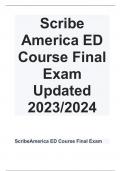 ScribeAmerica ED Course Final Exam Updated 2023-2024.