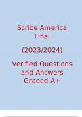 Scribe America Final  (2023/2024)  Verified Questions and Answers Graded A+