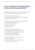 Praxis II (0941/5941) US History/World History correctly answered 2023