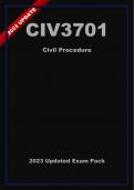 CIV3701 Updated Exam Pack (2024) Oct/Nov - Civil Procedure [Distinction Guaranteed]