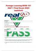 Portage Learning BIOD 151 A&P 1 Final Exam 2023 (updated)