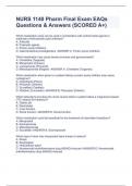 NURS 1140 Pharm Final Exam EAQs Questions & Answers (SCORED A+)