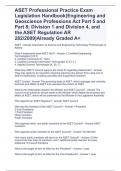 ASET Professional Practice Exam Legislation Handbook(Engineering and Geoscience Professions Act Part 5 and Part 8; Division 1 and Division 4, and the ASET Regulation AR 282/2009)Already Graded A+