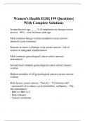 Women's Health EOR| 199 Questions| With Complete Solutions