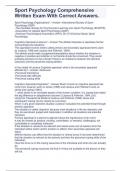 Sport Psychology Comprehensive Written Exam(Sport Psychology A, Ethics & Professional Issues in Sport Psychology A, Performance Enhancement A & B, Counseling Skills A, Team Building and Assessment Strategies) With Correct Answers.