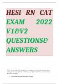 HESI RN CAT EXAM 2023 V1&V2 QUESTIONS& ANSWERS