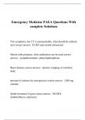 Emergency Medicine PAEA Questions With complete Solutions