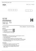 AQA GCSE STATISTICS Higher Tier	RATING Paper 2 MAY 2023