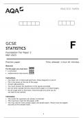 AQA GCSE STATISTICS Foundation Tier BEST RATING Paper 2 MAY 2023