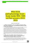 WGU D236 pathophysiology Exam -Study Guide-With 100% verified answers-2022-2023