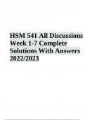 HSM 541 All Discussions Week 1-7 Complete Solutions With Answers 2022/2023