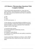 ATI Mastery: Pharmacology Questions With Complete Solutions