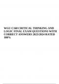 WGU C168: CRITICAL THINKING Final Exam Questions with Answers 2023/2024 Graded A+