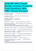 AGACNP ANCC Board Review Common Problems Exam Questions With 100% Correct Answers