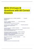 MCN 374 Exam III Questions with All Correct Answers 