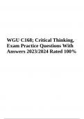 WGU C168 Exam Practice 2023/2024 Questions With Correct Answers Rated A+