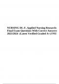 NURSING DL-F Final Exam Questions With Correct Answers 2023/2024 (Graded A+)