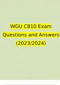 WGU C810 Exam Questions and Answers (2023/2024)