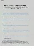 NR 326 MENTAL HEALTH - EXAM 2 | COMPLEX ADULT HEALTH 2023/2024 ACTUAL EXAM