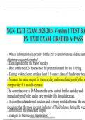  NGN  EXIT EXAM 2023/2024 Version 1 TEST BANK PN  EXIT EXAM  GRADED A+PASS