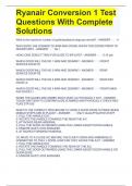 Ryanair Conversion 1 Test Questions With Complete Solutions