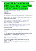 CONVERSION RYANAIR 2023 Exam Questions With 100% Correct Answers