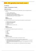 BIOL 454 genetics test bank exam 1 WITH MORE THAN 57 QUESTIONS ANSWERED  AND FULLY ELABORATED