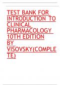 Test Bank Introduction to Clinical Pharmacology 10th Edition Visovsky,Complete Test Bank